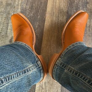 Yellow and Red R Watson Western Cowboy Boots with Classic Design